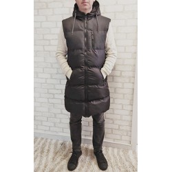 Мъжки елек с качулка, City Man, Средна дължина Черен, 6794